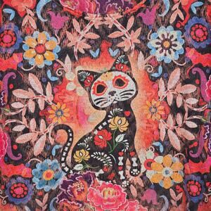 Sugar Skull Cat Shirt By Energe World Wear. Size 2X